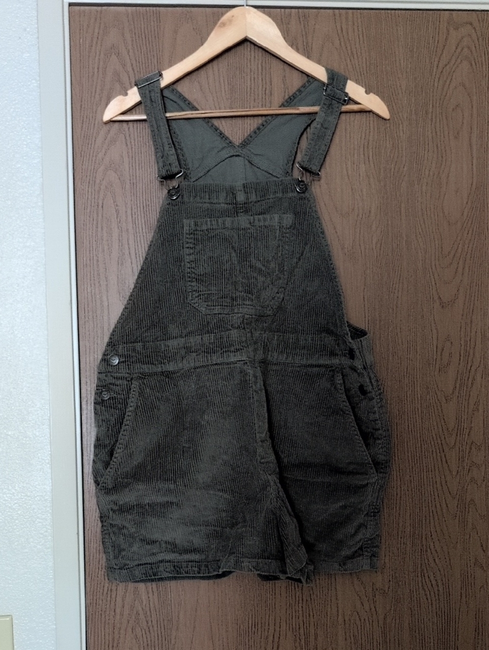 Hollister Olive Corduroy Short Overalls